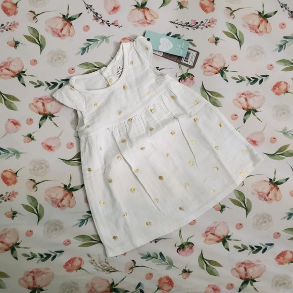 aden + anais Other - 10for$20 Flutter Sleeve Yoke Dress with Metallic Dots